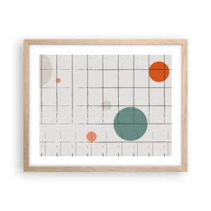 Plakat i ramme af lyst egetræ - Fanget i en fælde. Os eller dem? - 50x40 cm