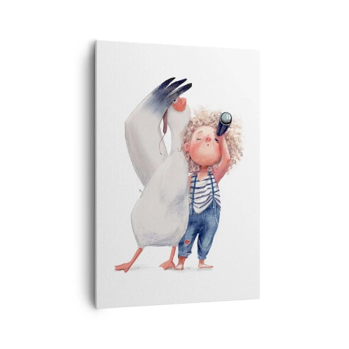 Lærredstryk - Billede på lærred - En plan for en fantastisk rejse - 70x100 cm