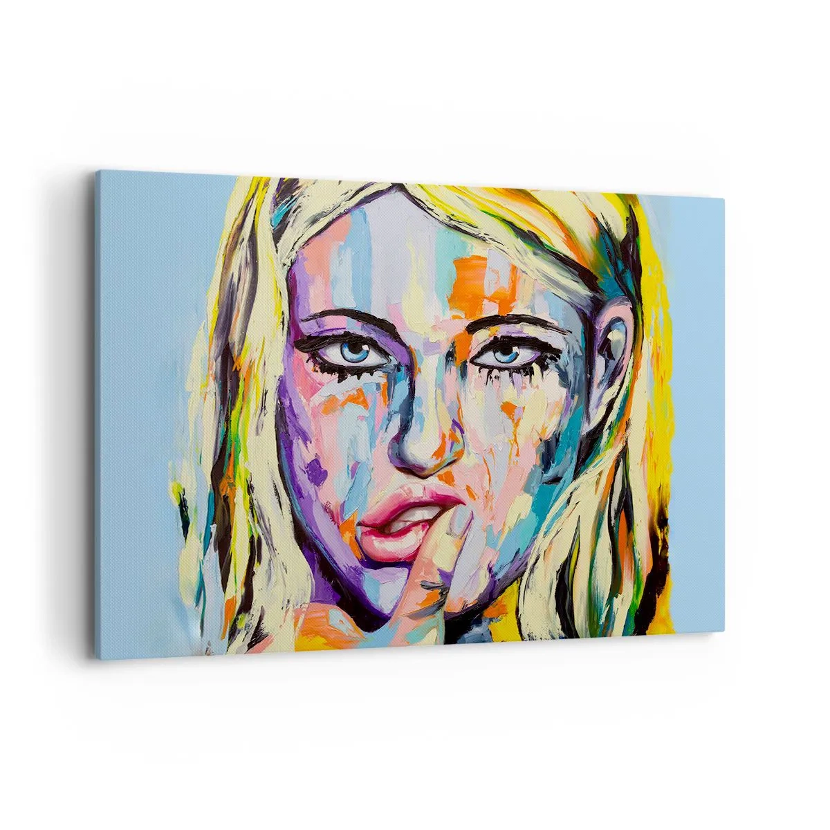 Lærredstryk - Billede på lærred - Se hende lige i øjnene - 100x70 cm
