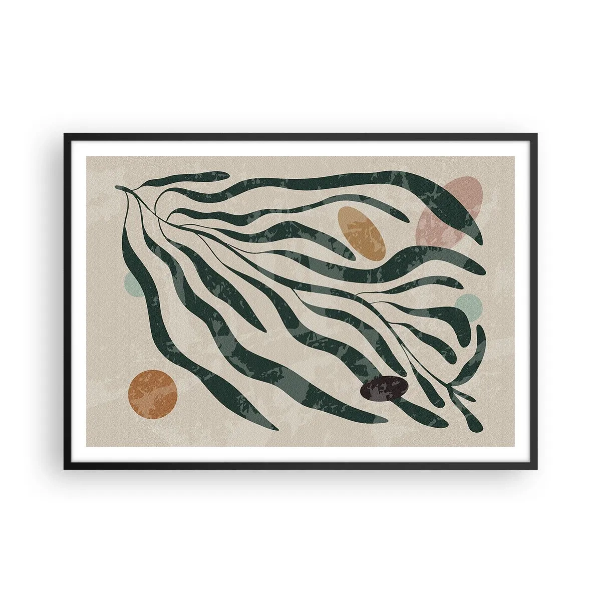 Plakat i sort ramme - Blandt det grønne - 100x70 cm