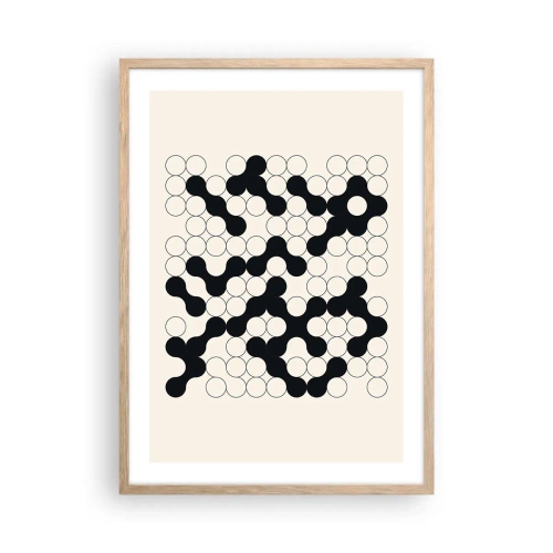 Plakat i ramme af lyst egetræ - Kinesisk spil - variation - 50x70 cm