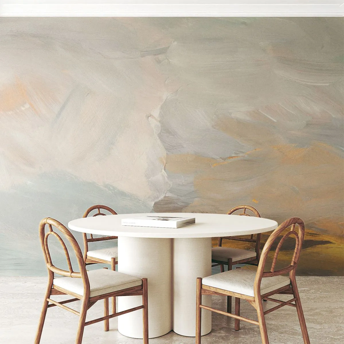 Fototapet Premium Canvas - Abstraktion - blidhedens land - Stykke, Lyse, Minimalistisk - 250x175 cm