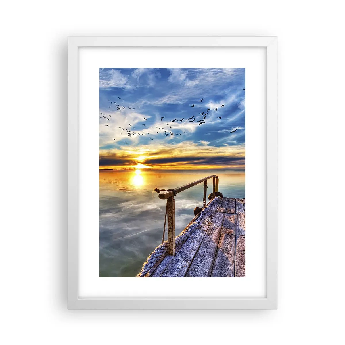 Plakat i hvid ramme - Vinden går til ro - 30x40 cm