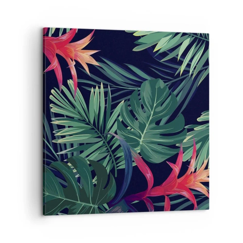 Lærredstryk - Billede på lærred - Brænd i grønt - 50x50 cm