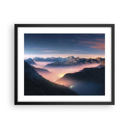 Plakat i sort ramme - Lys i dalene - 50x40 cm