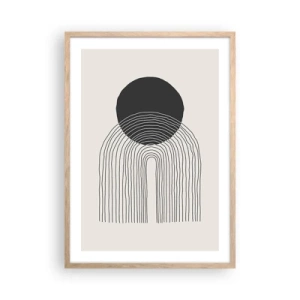 Plakat i ramme af lyst egetræ - Rystende og selvsikker - 50x70 cm