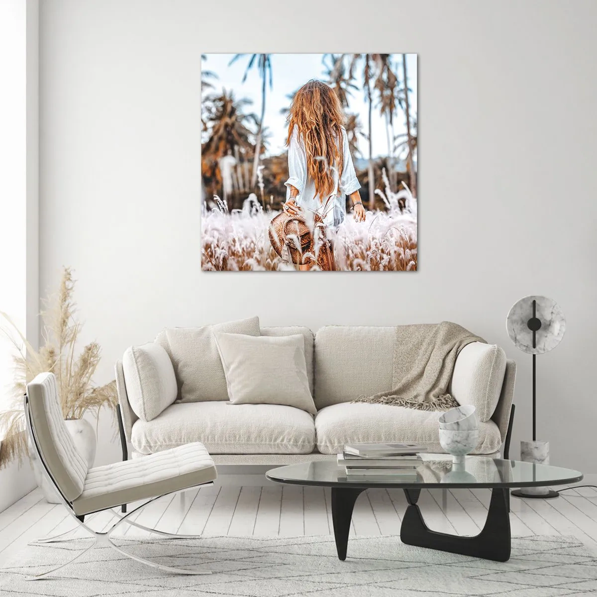 Billede på glas - Født af græsdun - 50x50 cm