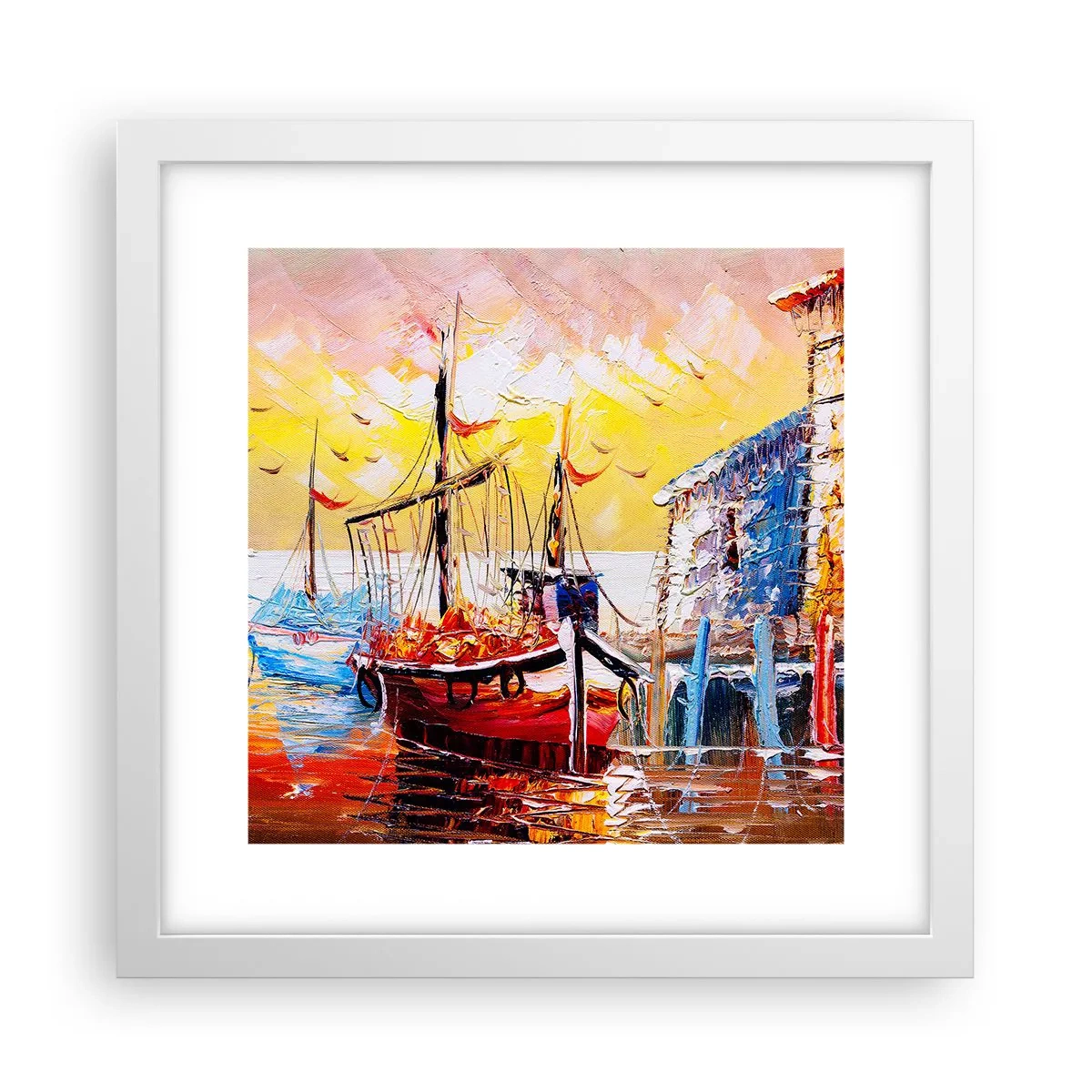 Plakat i hvid ramme - Glædelig tilbagevenden - 30x30 cm