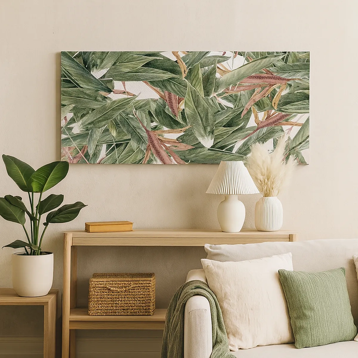 Lærredstryk - Billede på lærred - Smaragd- og syrenbuskads - 30x30 cm