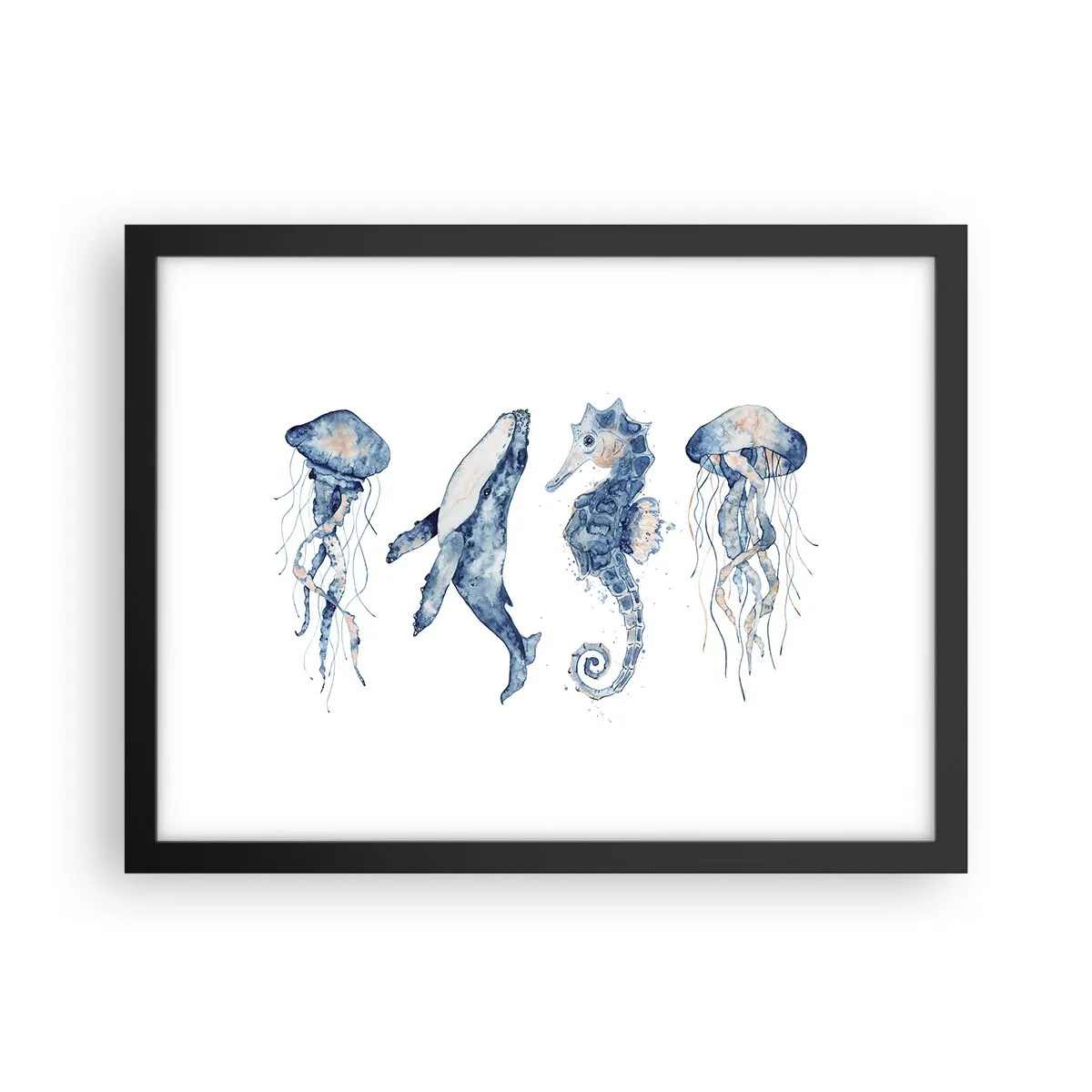 Plakat i sort ramme - Havets vidundere - 40x30 cm