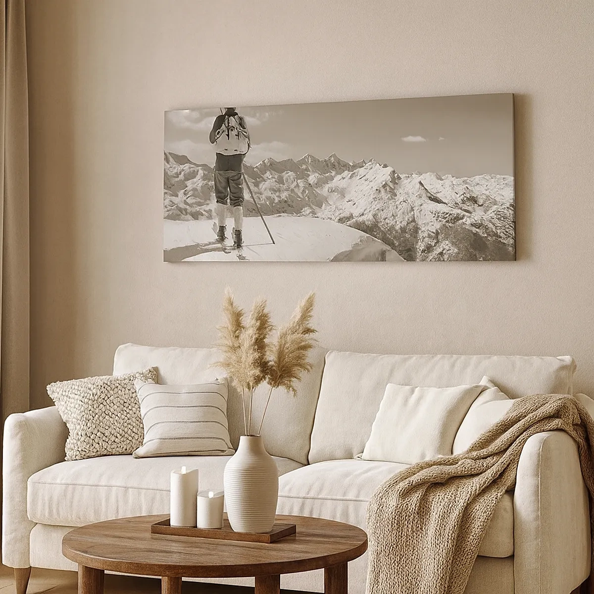 Lærredstryk - Billede på lærred - Og bjergene er de samme - 30x30 cm