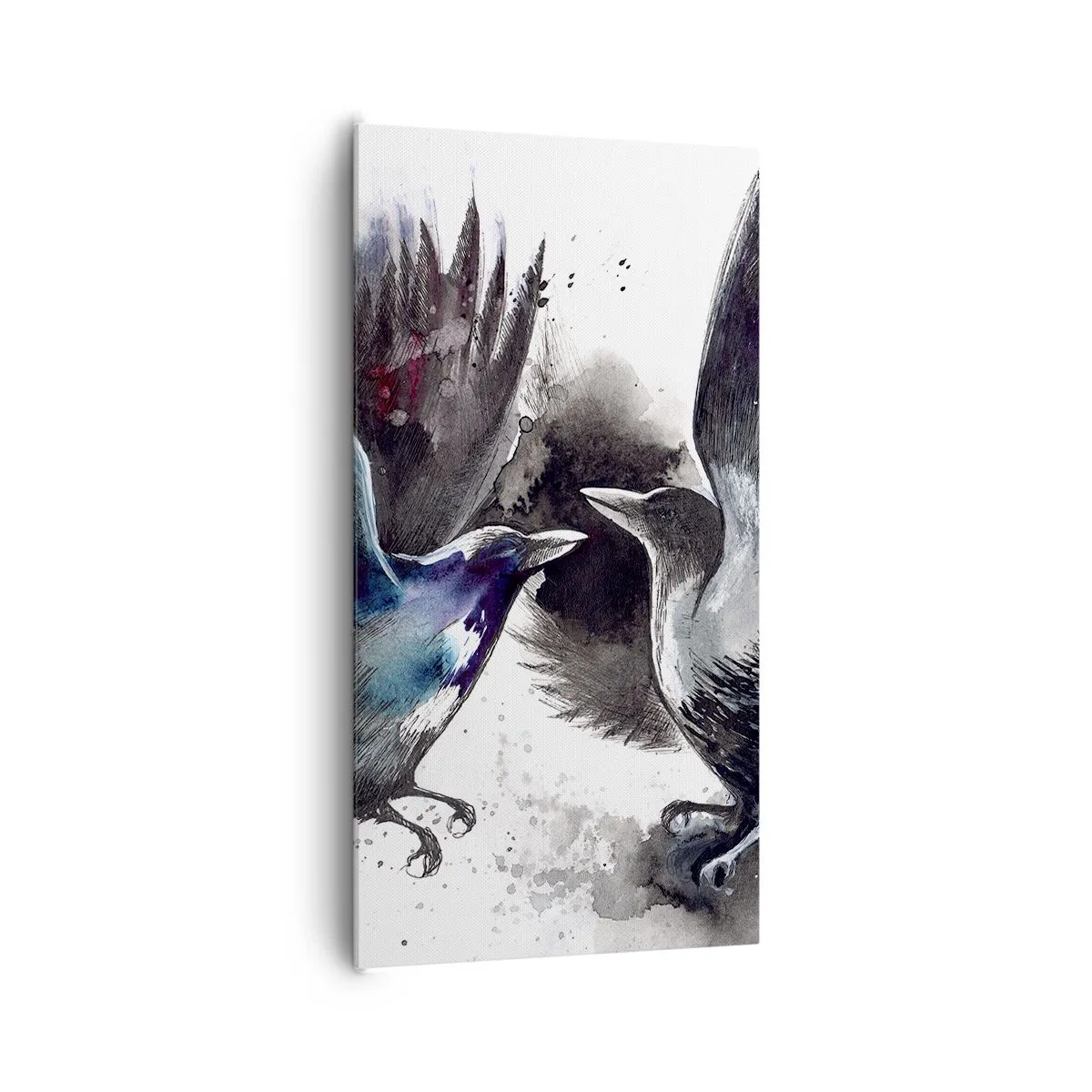 Lærredstryk - Billede på lærred - En ravn til en ravn... - 65x120 cm