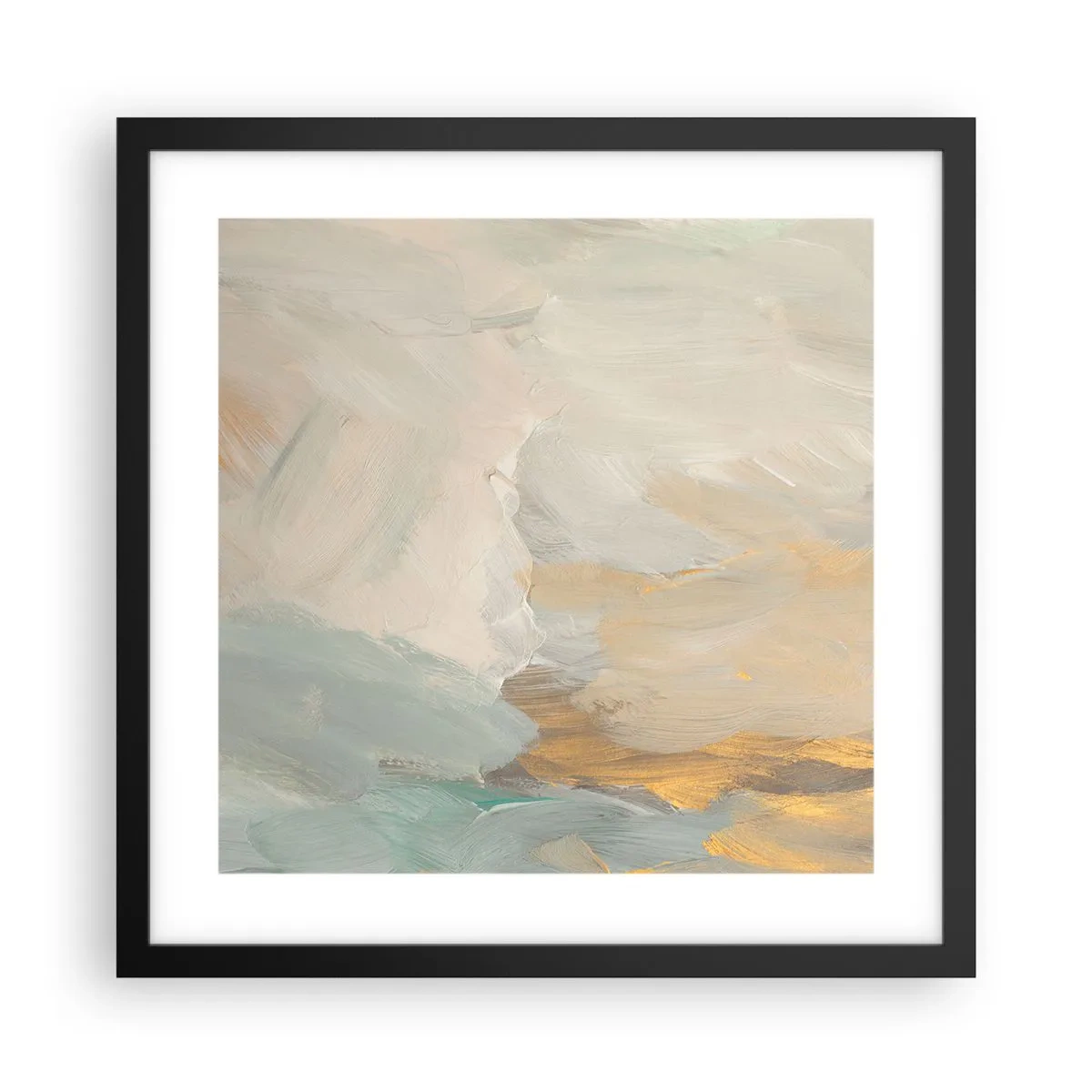 Plakat i sort ramme - Abstraktion - blidhedens land - 40x40 cm