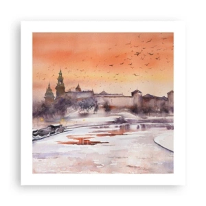 Plakat - Kongelig solnedgang - 50x50 cm