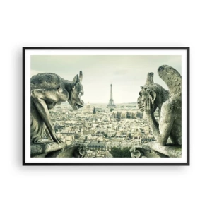 Plakat i sort ramme - Parisisk chat - 100x70 cm