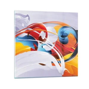 Billede på glas - Elementernes dans - 50x50 cm