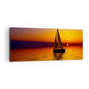 Lærredstryk - Billede på lærred - Hvor er det stille her ved skumringen.... - 100x40 cm