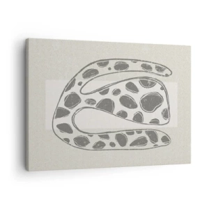 Lærredstryk - Billede på lærred - Abstrakt organisk mønster i grå nuancer - 70x50cm - Bizart væsen - Moderne vægdekoration til stue og soveværelse ARTTOR