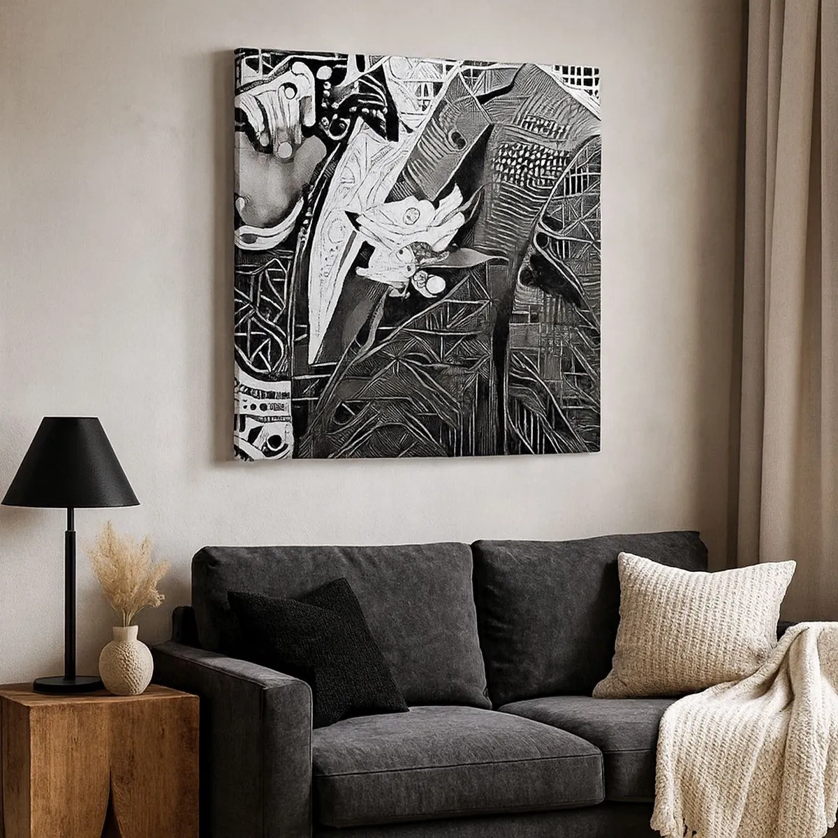 Lærredstryk - Billede på lærred - Bare en tilsyneladende grå mand - 30x30 cm