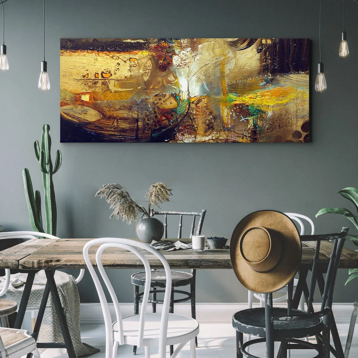 Lærredstryk - Billede på lærred - Kold, varm, meget varm - 100x40 cm