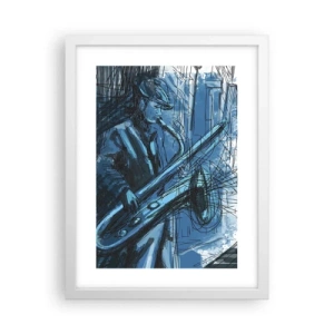 Plakat i hvid ramme - Byens rapsodi - 30x40 cm