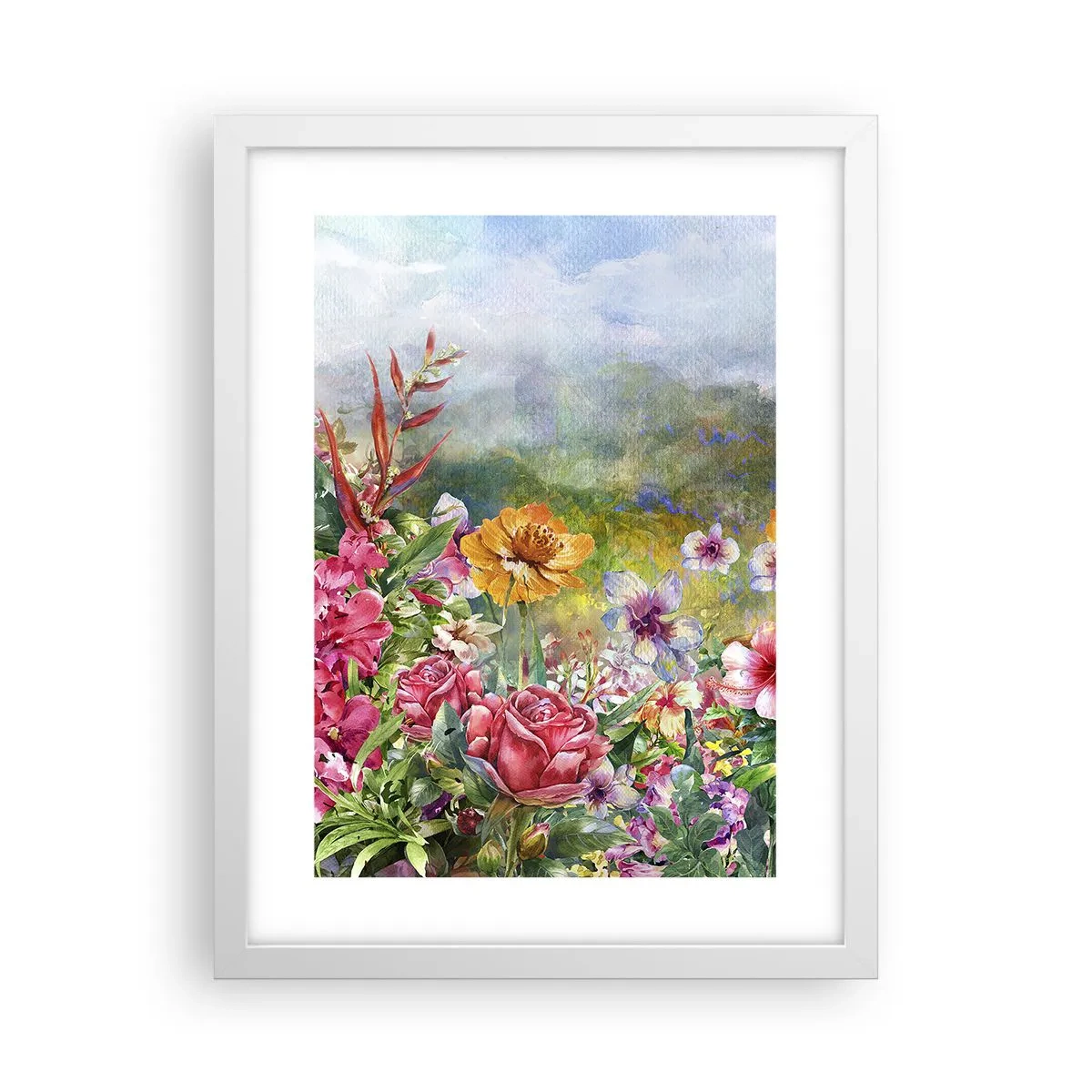 Plakat i hvid ramme - En have, der er gået amok - 30x40 cm