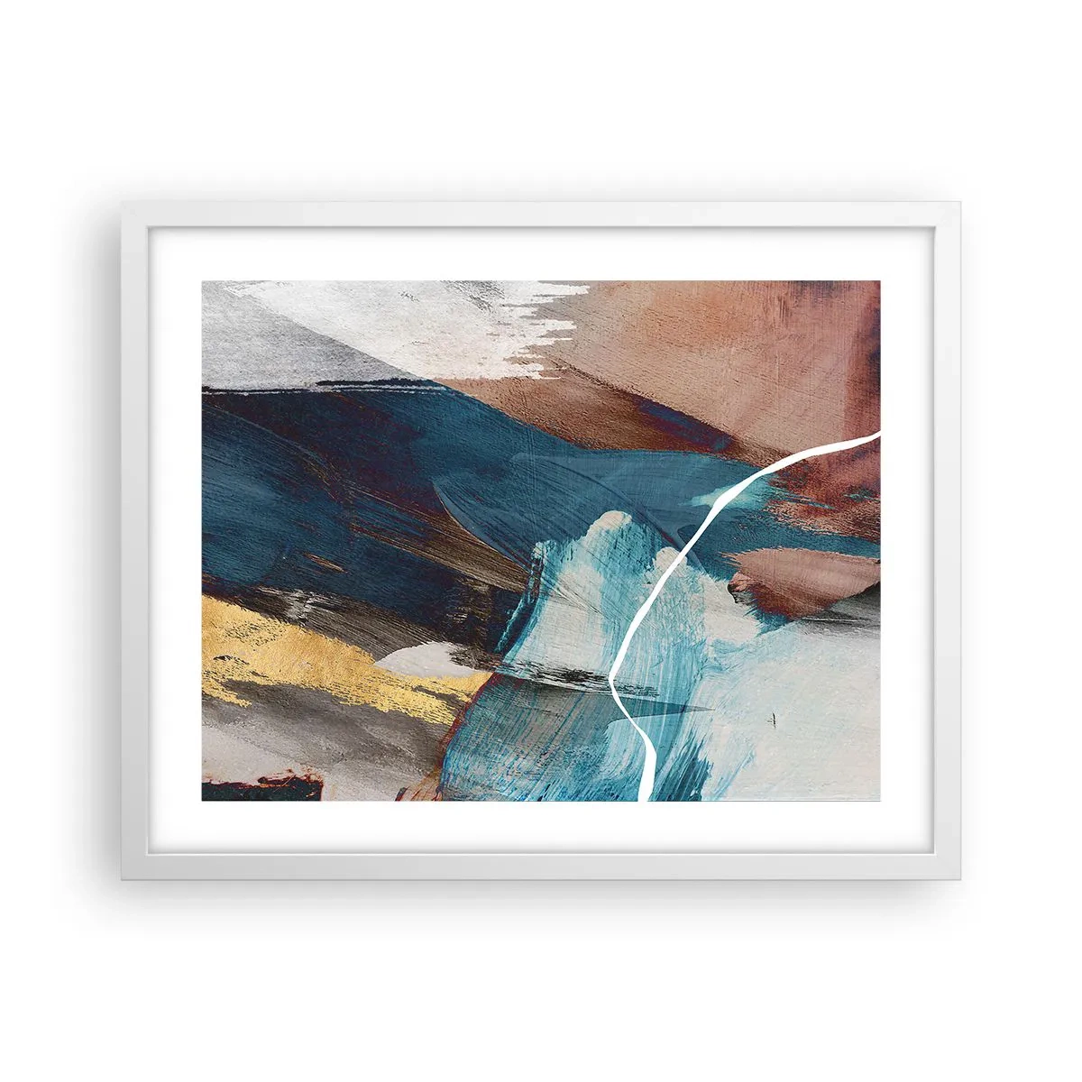 Plakat i hvid ramme - Med flair og energi - 50x40 cm