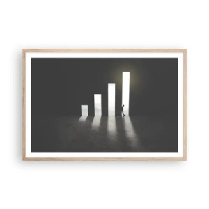 Plakat i ramme af lyst egetræ - Succes - et indtryk - 91x61 cm