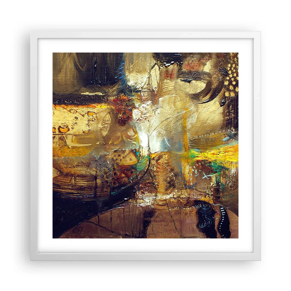 Plakat i hvid ramme - Kold, varm, meget varm - 50x50 cm