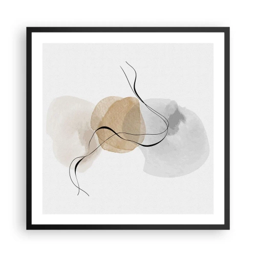 Plakat i sort ramme - Perler i luften - 60x60 cm