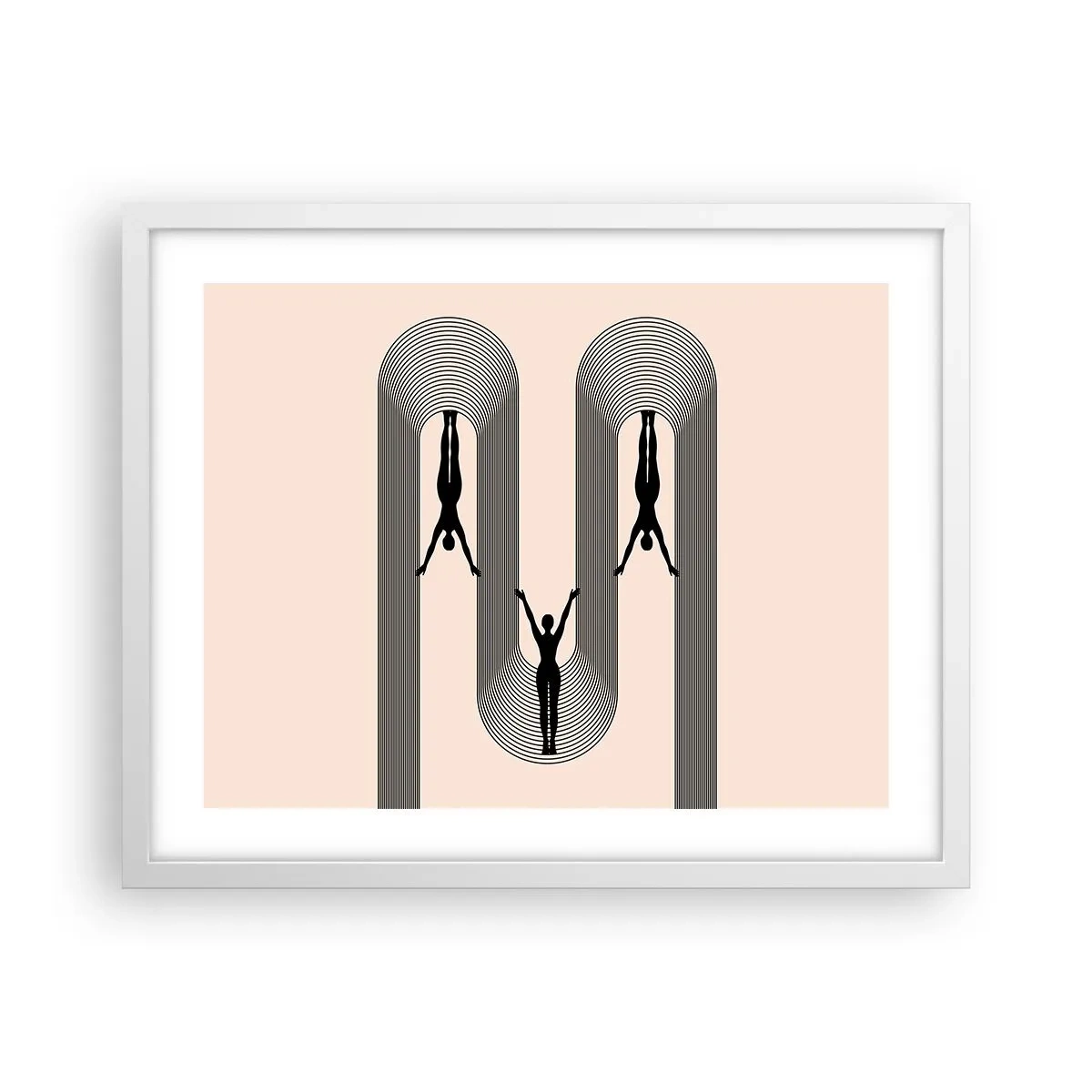 Plakat i hvid ramme - På hovedet nedad - 50x40 cm