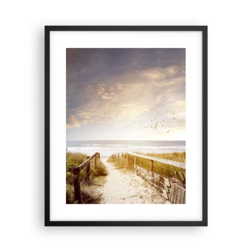 Plakat i sort ramme - Et rum af ro og fred - 40x50 cm