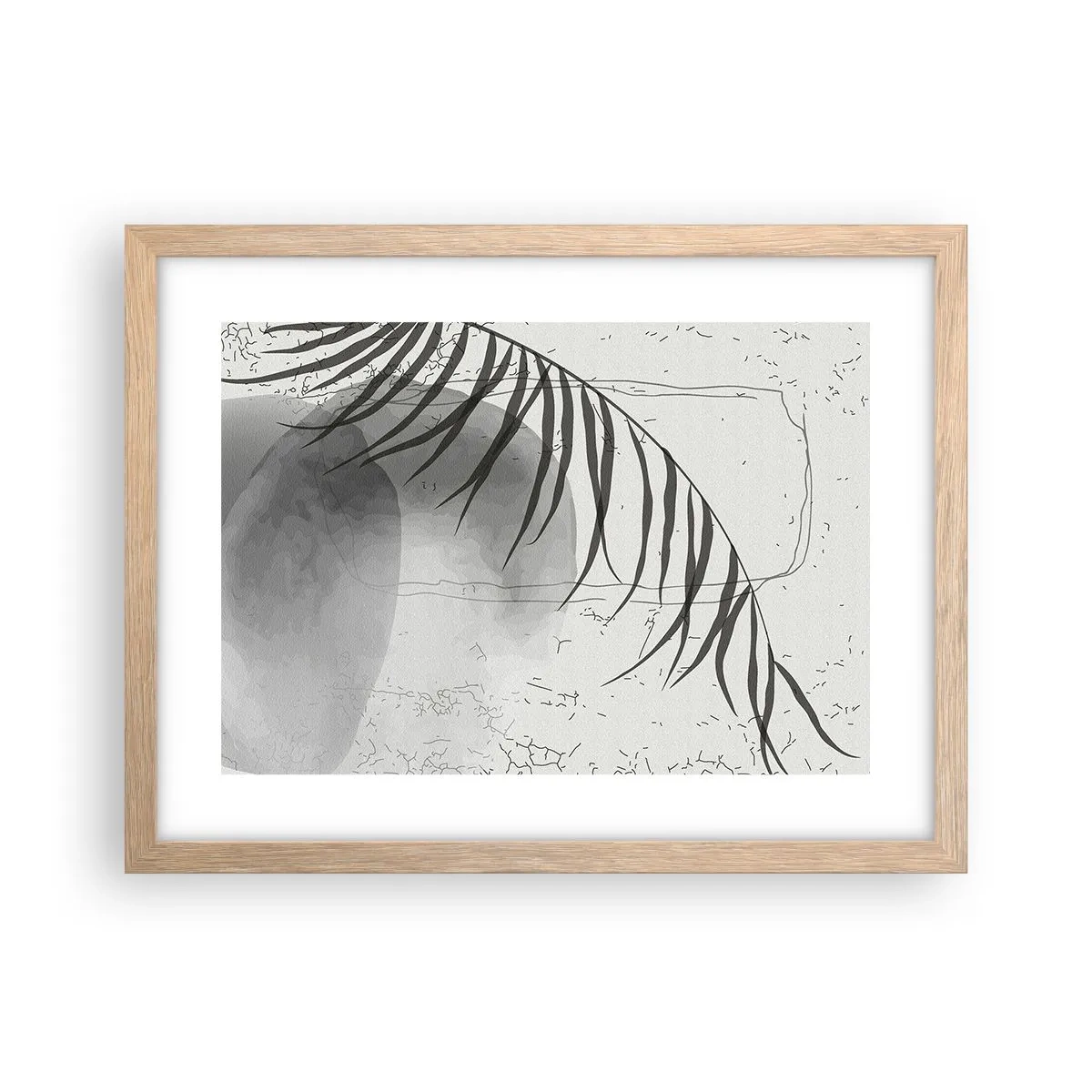 Plakat i ramme af lyst egetræ - Den subtile eksotisme i naturen - 40x30 cm