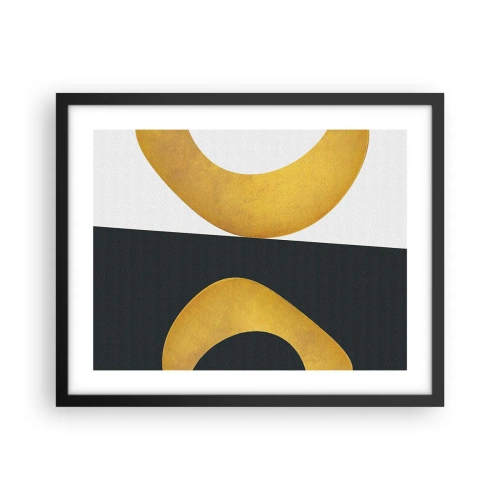 Plakat i sort ramme - Først: guld - 50x40 cm