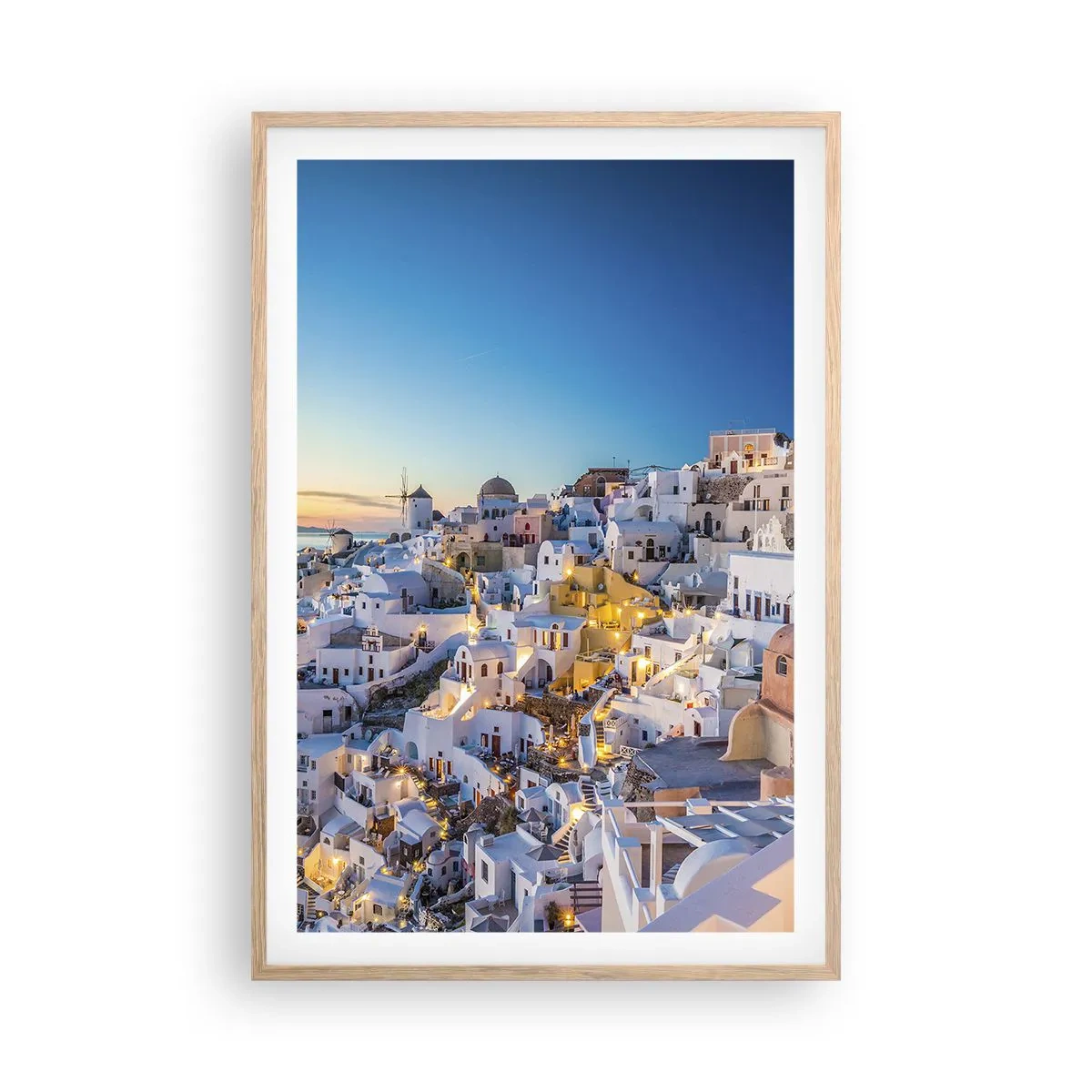 Plakat i ramme af lyst egetræ - Essensen af græskhed - 61x91 cm