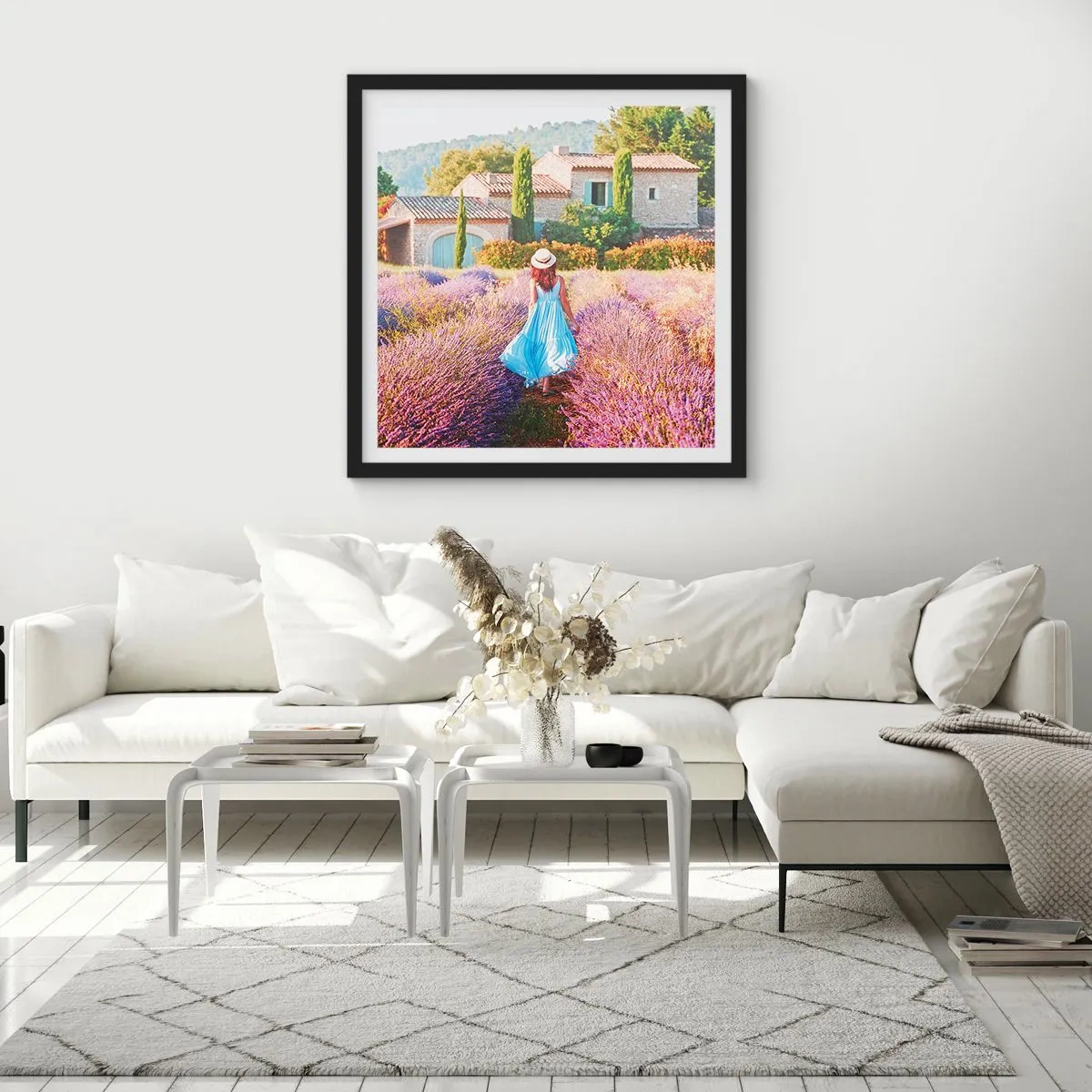 Plakat i sort ramme - Lavendel pige - 30x30 cm