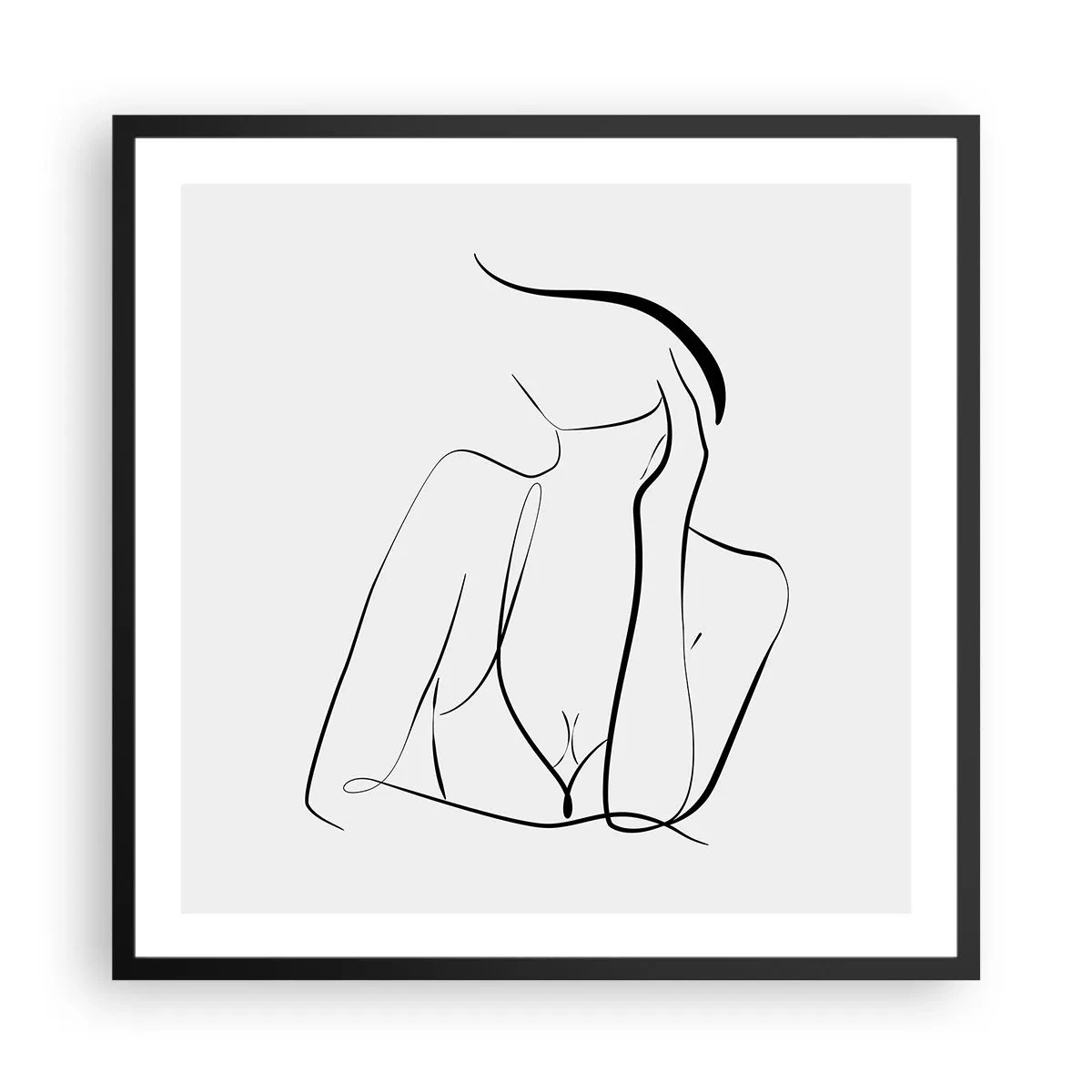Plakat i sort ramme - På bølgen af en drøm - 60x60 cm