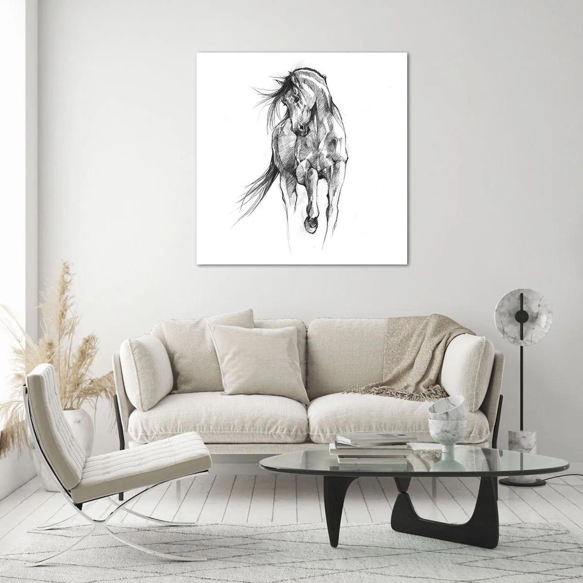 Billede på glas - I en yndefuld trav - 70x70 cm