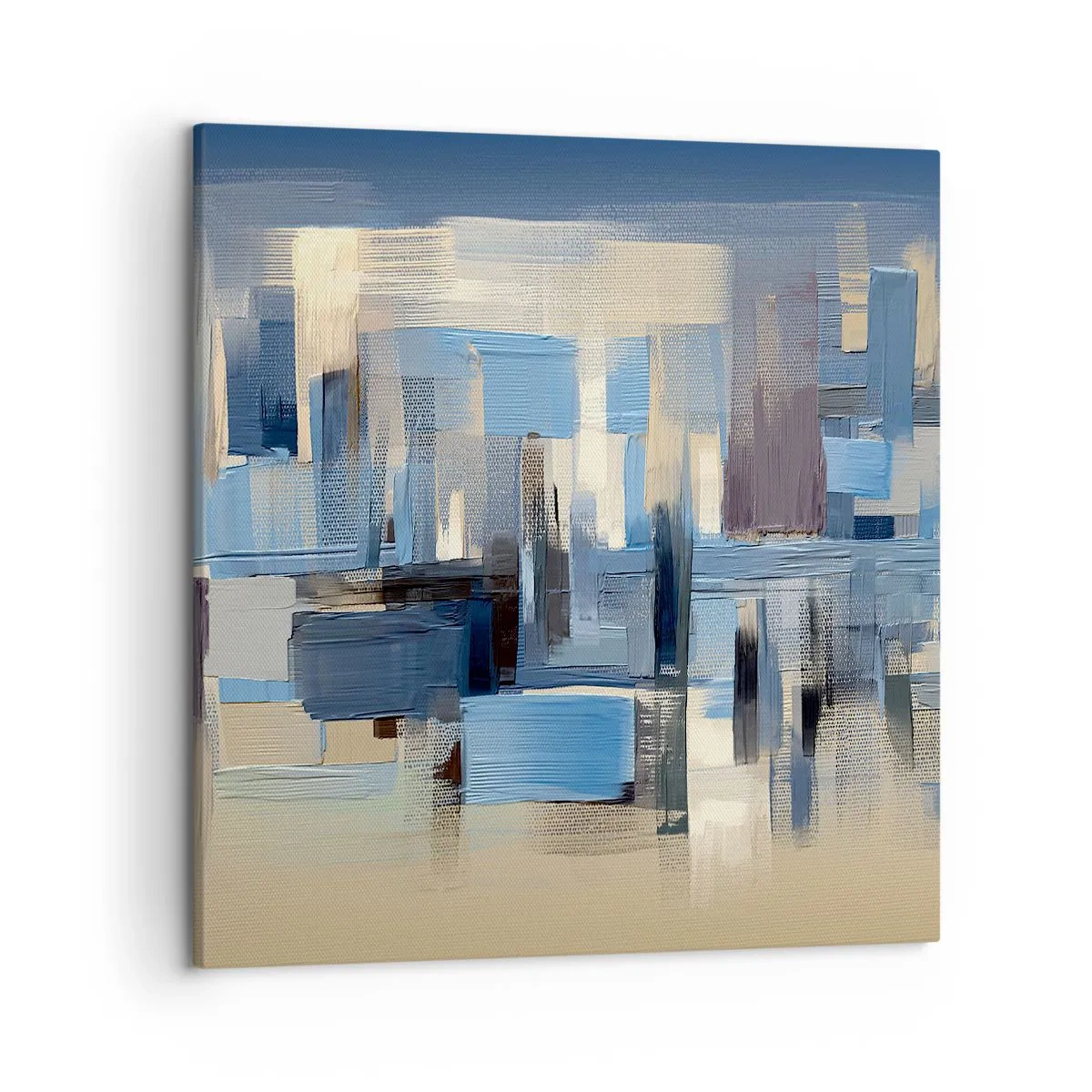 Lærredstryk - Billede på lærred - Blå konstruktion - 50x50 cm