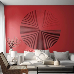 Fototapet Standard Eco - Cirkulær bevægelse - Minimalisme, Hjul, Linjer - 200x140 cm