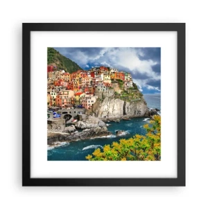 Plakat i sort ramme - En klynge klæber sig til klipperne - 30x30 cm