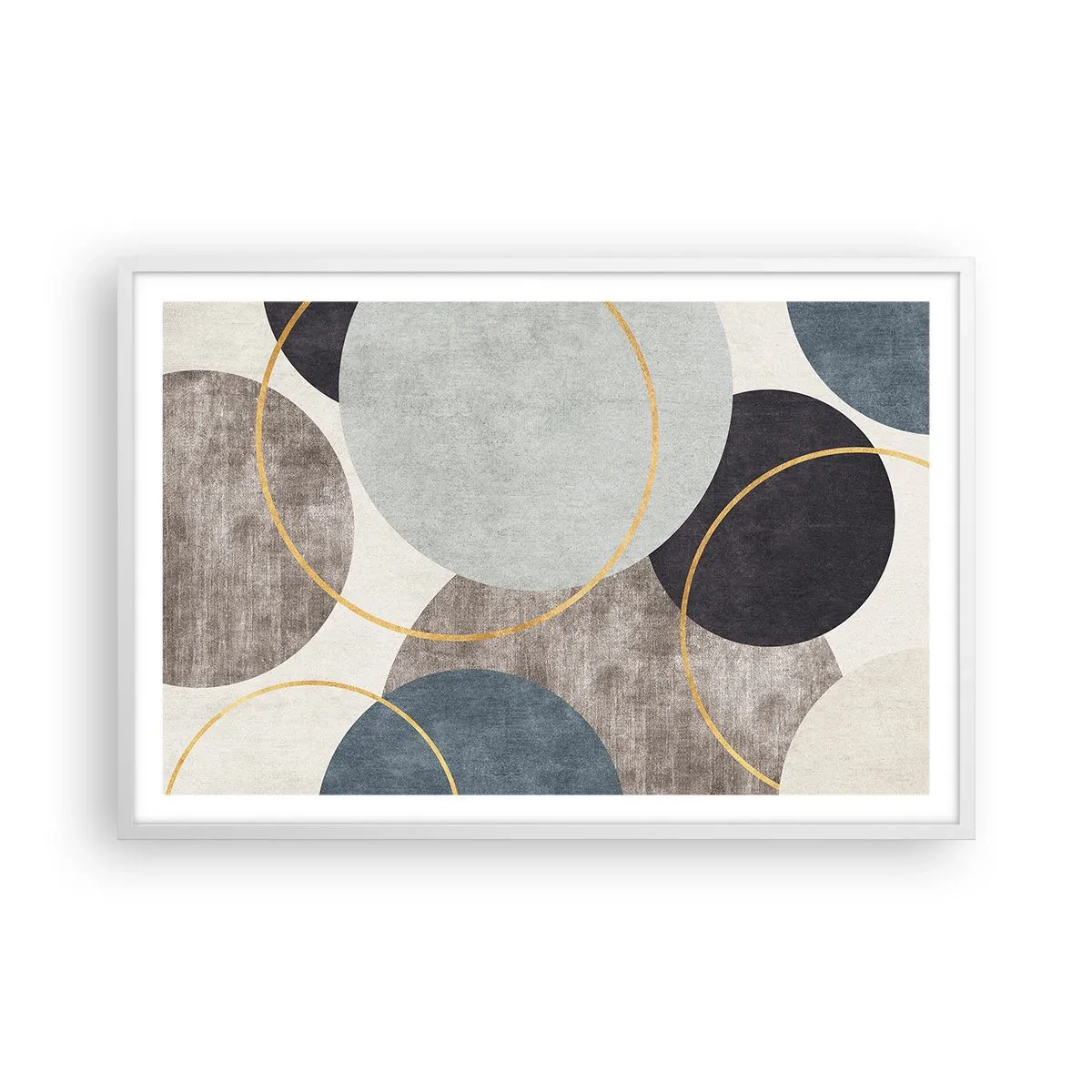 Plakat i hvid ramme - Hjul efter hjul - 91x61 cm