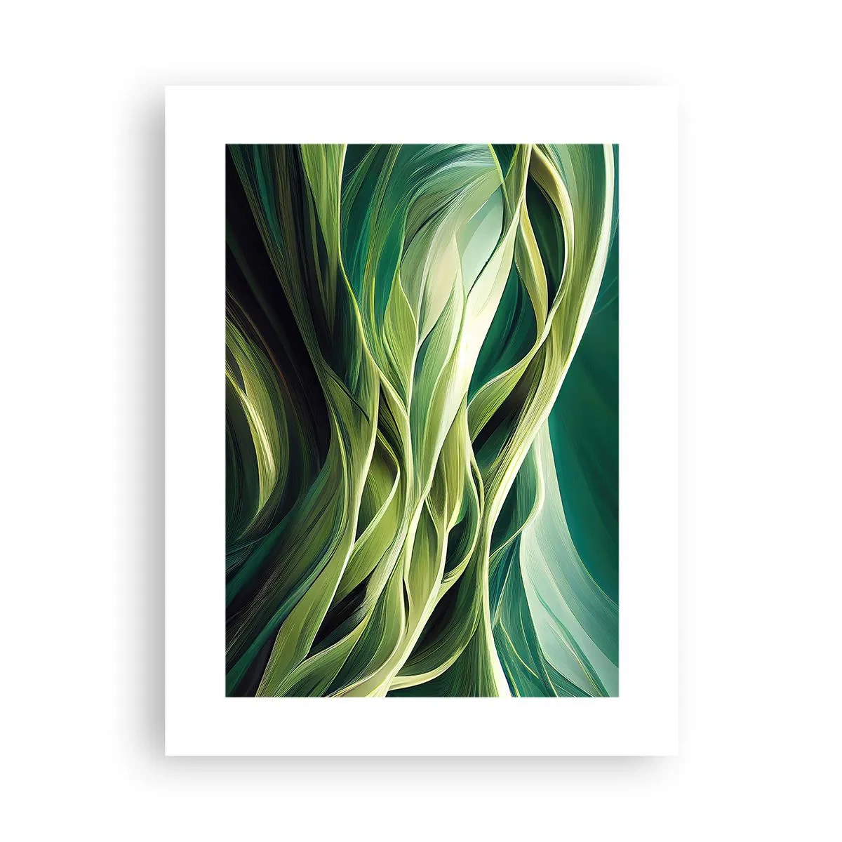 Plakat - Et abstrakt spil med grønt - 30x40 cm