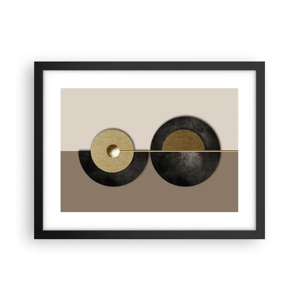 Plakat i sort ramme - Variationer omkring en cirkel - 40x30 cm