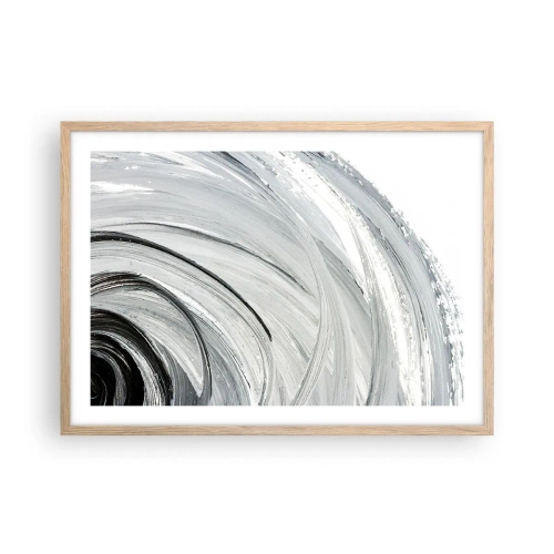 Plakat i ramme af lyst egetræ - Orbital komposition - 70x50 cm