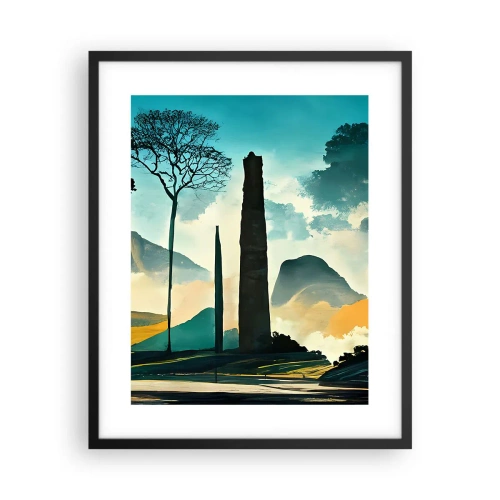 Plakat i sort ramme - Stadig højere og højere - 40x50 cm