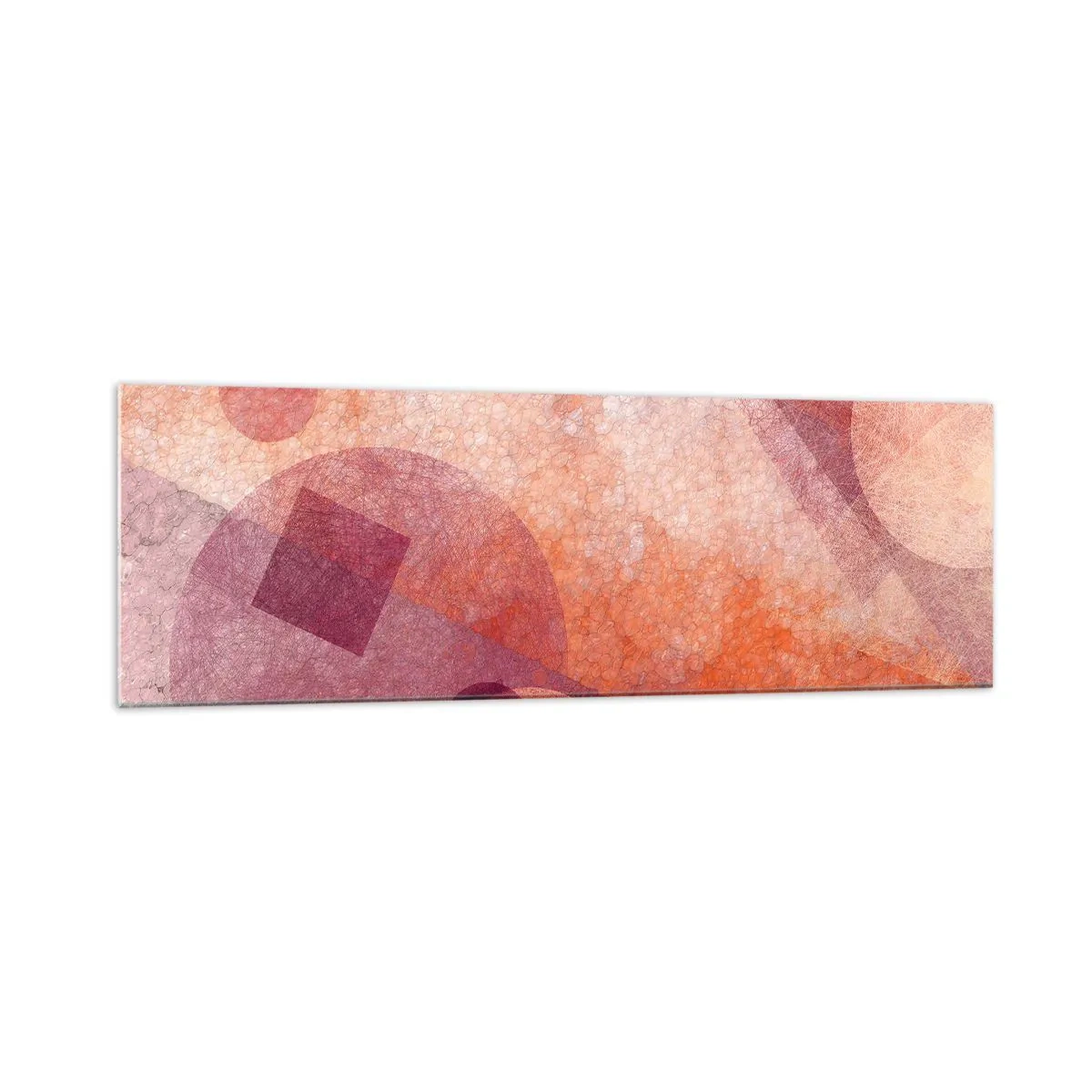 Billede på glas - Geometriske transformationer i pink - 160x50 cm