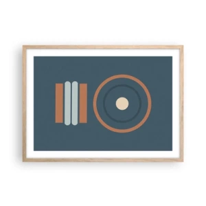Plakat i ramme af lyst egetræ - Essensen af tingene - 70x50 cm
