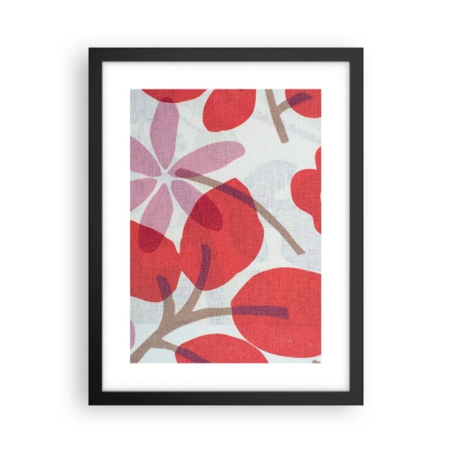 Plakat i sort ramme - Blomsterkomposition i pink - 30x40 cm