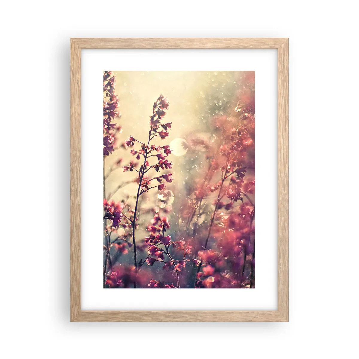 Plakat i ramme af lyst egetræ - Hemmelig have - 30x40 cm